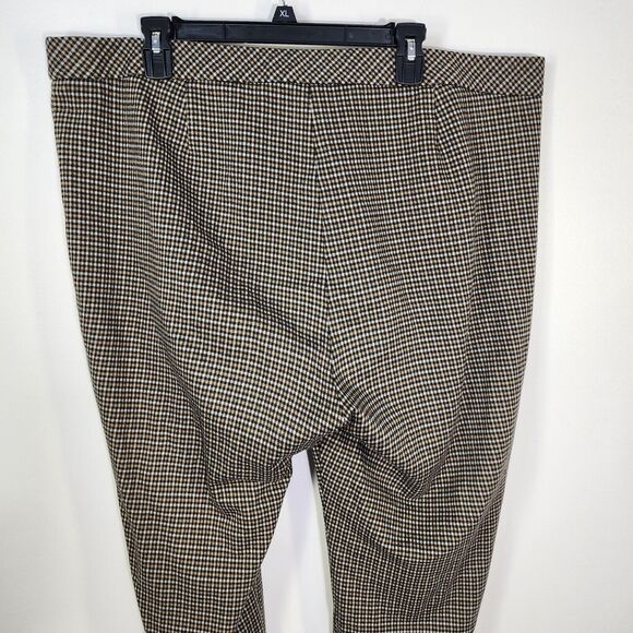J. Jill Women Pants Size 3X Ponte Pull On Black Tan Checked Slim Leg Pocket Knit - Picture 5 of 9